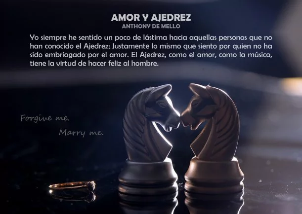 Imagen del escrito; Amor y ajedrez, de Anthony De Mello