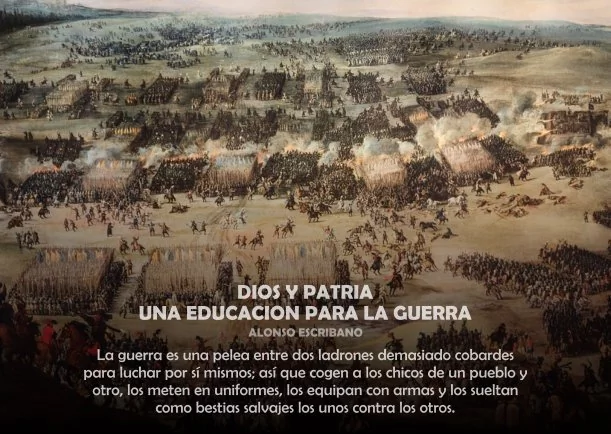 Imagen del escrito; Dios y patria una educación para la guerra, de Alonso Escribano