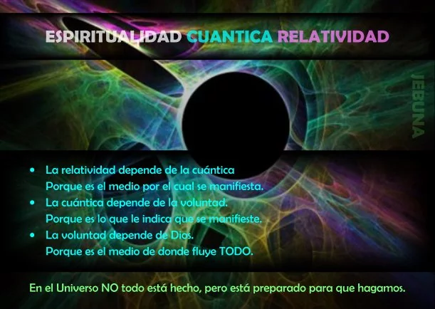 Imagen del escrito; Espiritualidad cuántica relatividad, de Jebuna
