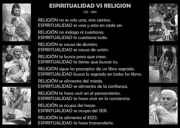 Imagen del escrito; Espiritualidad vs religión, de Vida Espiritual