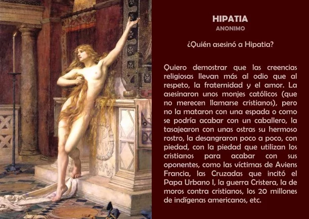 Imagen del escrito; Biografía de Hipatia, de Hipatia