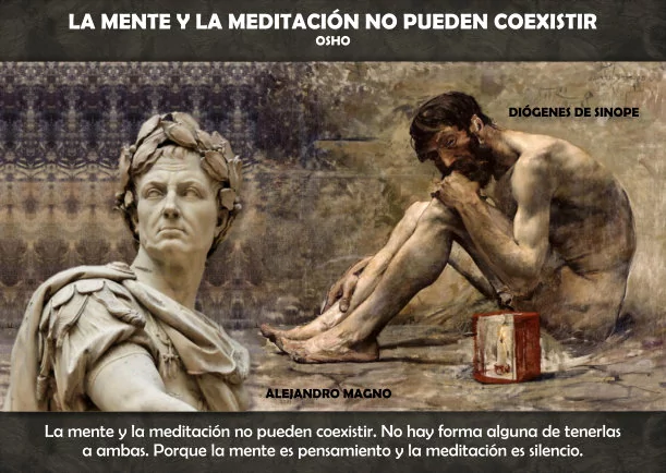 Imagen del escrito; La mente y la meditación no pueden coexistir, de Osho