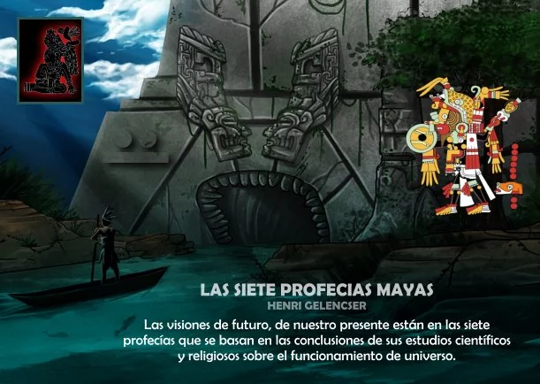 Imagen del escrito; Las siete profecías mayas, de Henri Gelencser