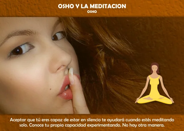 Imagen del escrito; Osho y la meditación en el silencio, de Osho