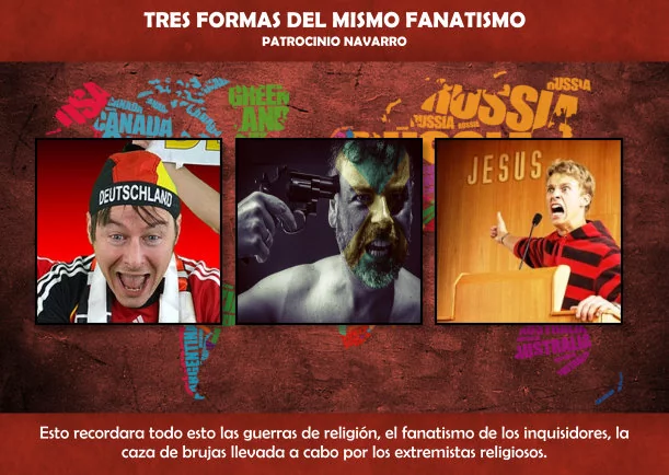 Imagen del escrito; Tres formas del mismo fanatismo, de Patrocinio Navarro