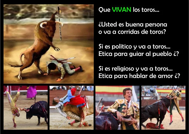 Imagen del escrito; Vivan los toros, de Veganos