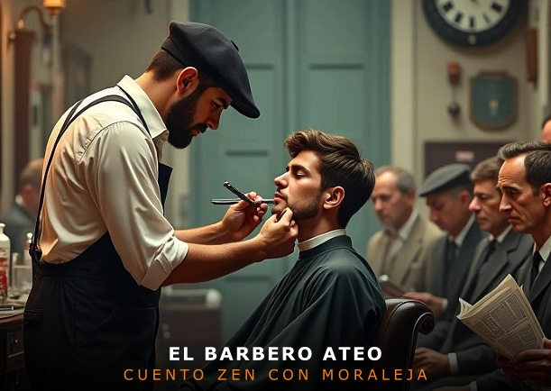Imagen del cuento: El barbero ateo Imagen del cuento: El barbero ateo