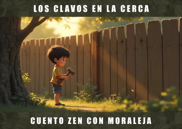 Imagen del cuento: Los clavos en la cerca Imagen del cuento: Los clavos en la cerca