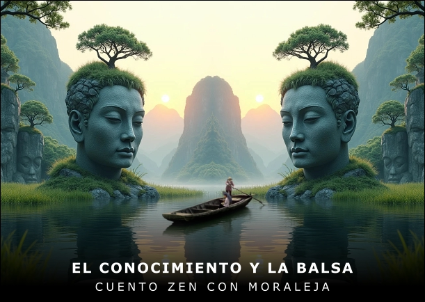Imagen del cuento: El conocimiento y la balsa