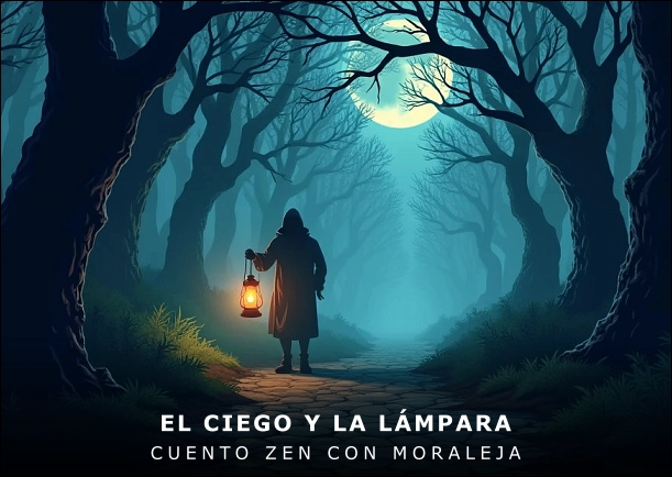 Imagen del cuento: El ciego y la lámpara Imagen del cuento: El ciego y la lámpara