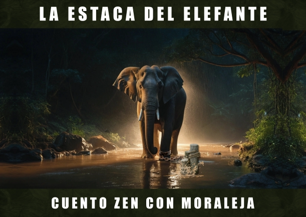 Imagen del cuento: La estaca del elefante Imagen del cuento: La estaca del elefante