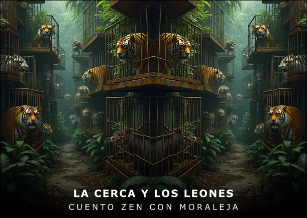 Imagen del cuento: La cerca y los leones Imagen del cuento: La cerca y los leones