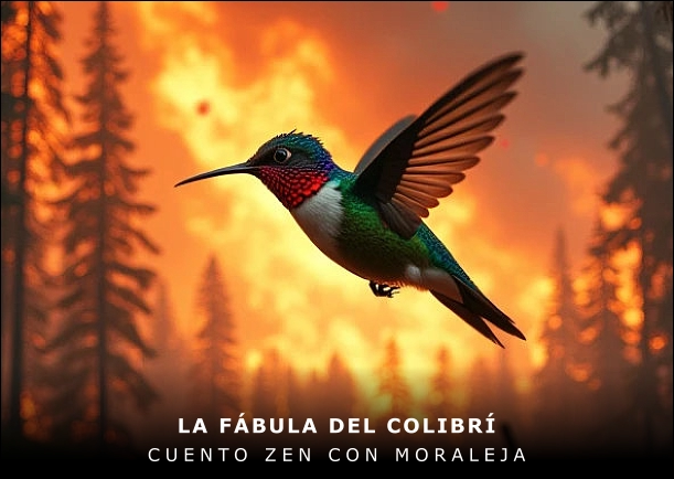 Imagen del cuento: La fábula del colibrí Imagen del cuento: La fábula del colibrí