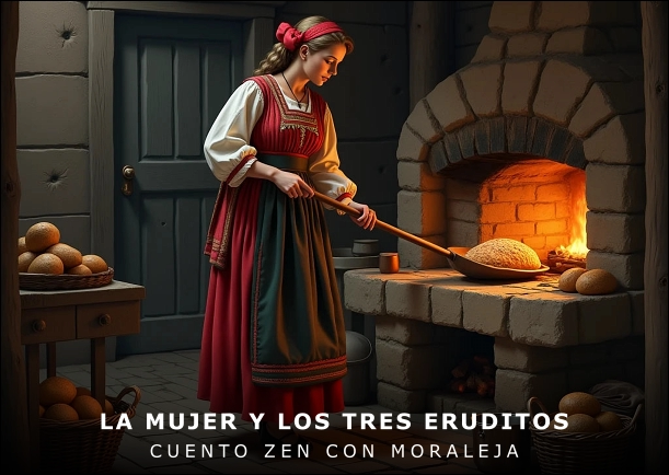 Imagen del cuento: La mujer y los tres eruditos