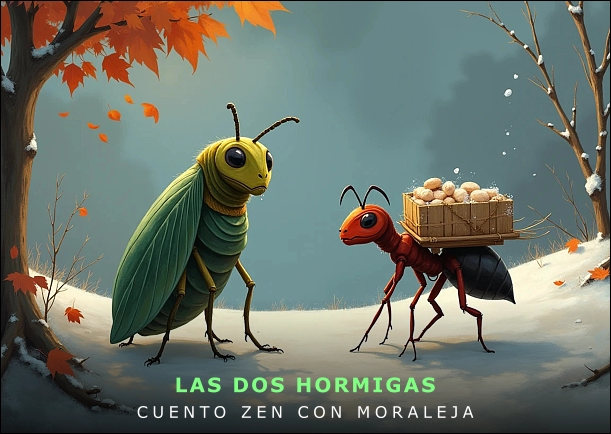 Imagen del cuento: Las dos hormigas Imagen del cuento: Las dos hormigas