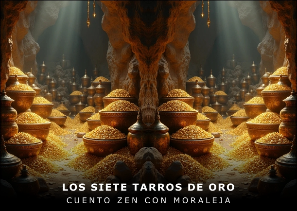 Imagen del cuento: Los siete tarros de oro Imagen del cuento: Los siete tarros de oro