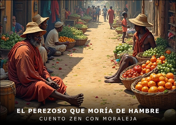 Imagen del cuento: El perezoso que moría de hambre
