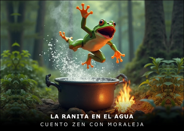 Imagen del cuento: La ranita en el agua