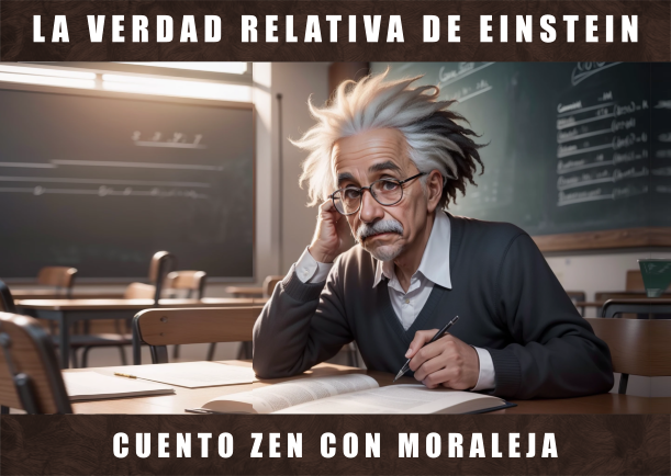 Imagen del cuento: La verdad relativa de Einstein Imagen del cuento: La verdad relativa de Einstein