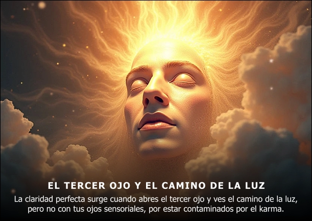 Imagen del escrito; Abrir el tercer ojo y ver el camino de la luz, de Sadhguru