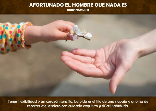 Imagen; Afortunado el hombre que nada es; Jiddu Krishnamurti