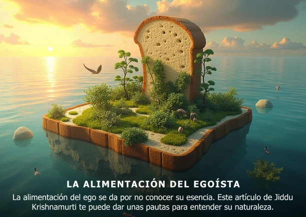 Imagen del escrito; La alimentación del ego, de Jiddu Krishnamurti