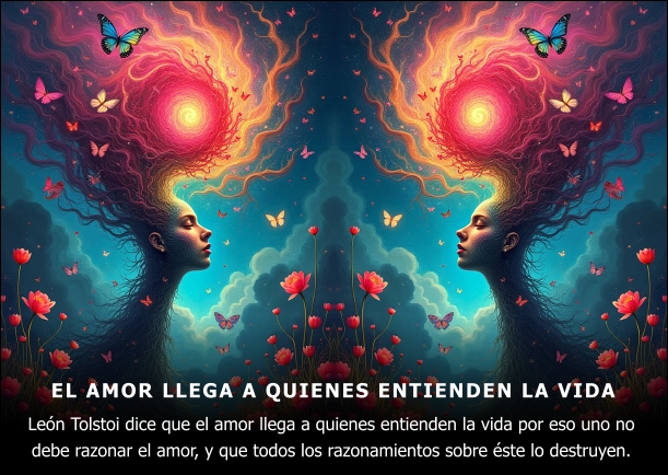 Imagen; El amor llega a quienes entienden la vida; Leon Tolstoi