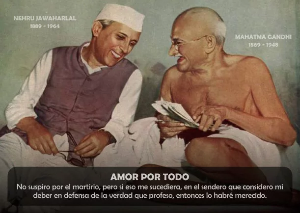 Imagen del escrito; Amor por todo, de Mahatma Gandhi