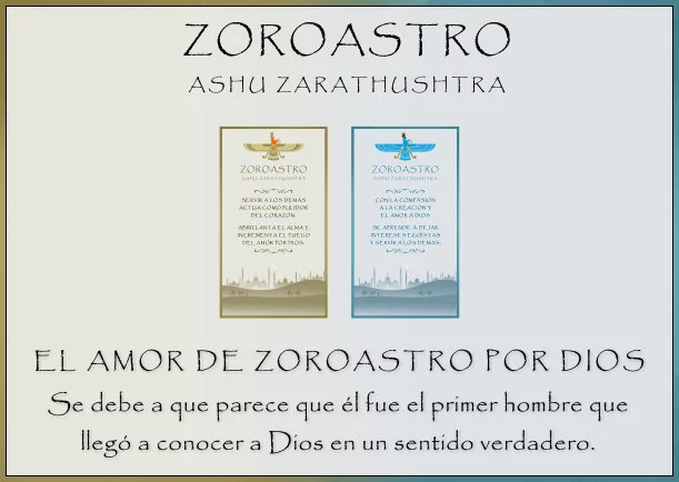 Imagen del escrito; El amor de Zoroastro por la existencia de Dios, de Zoroastro