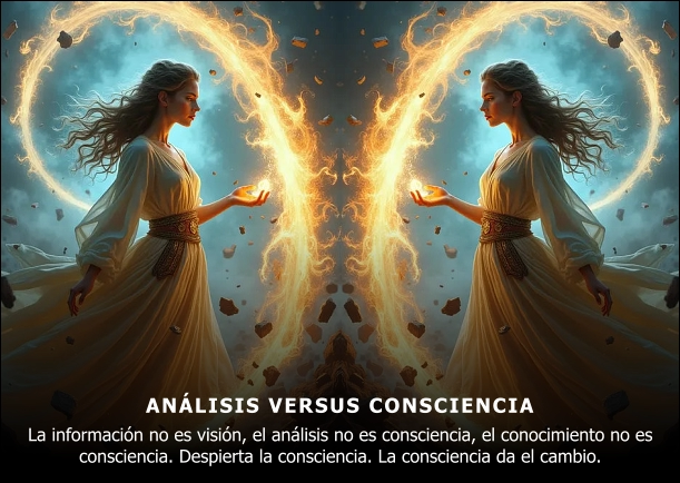 Imagen del escrito; Análisis vs consciencia, de Anthony De Mello