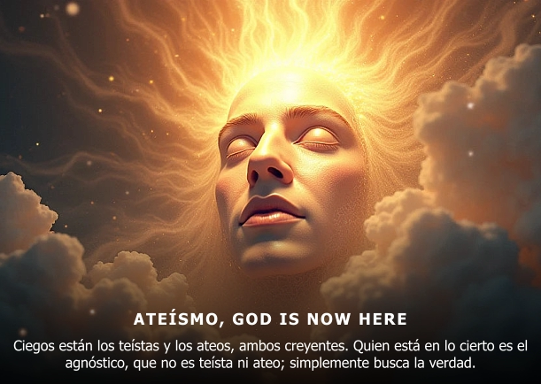 Imagen del escrito; Ateísmo, GOD IS NOW HERE, de Osho