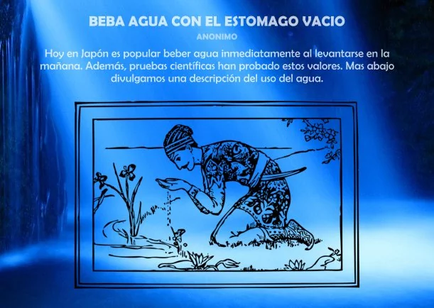 Imagen; Beba agua con el estomago vacío; Sobre El Agua