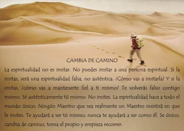 Imagen del escrito; Cambia de camino, de Jebuna