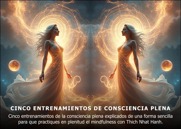 Imagen del escrito; Cinco entrenamientos de consciencia plena, de Thich Nhat Hanh