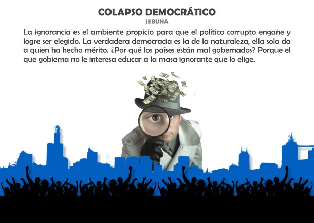 Imagen del escrito; Colapso democrático, de Jebuna