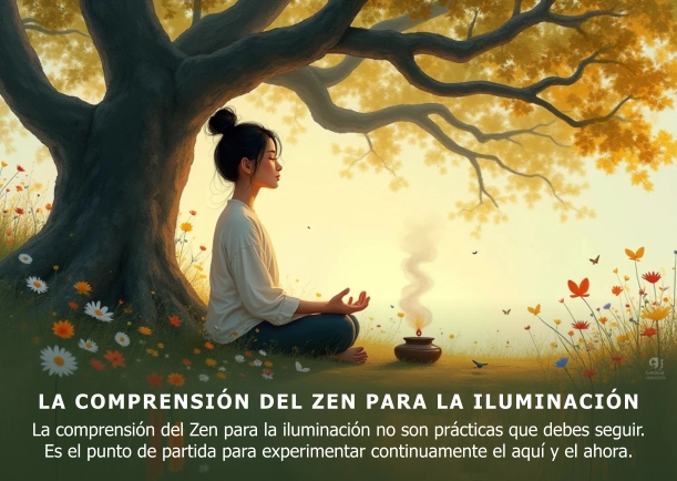 Imagen del escrito; La comprensión del Zen para la iluminación, de Suzuki Roshi