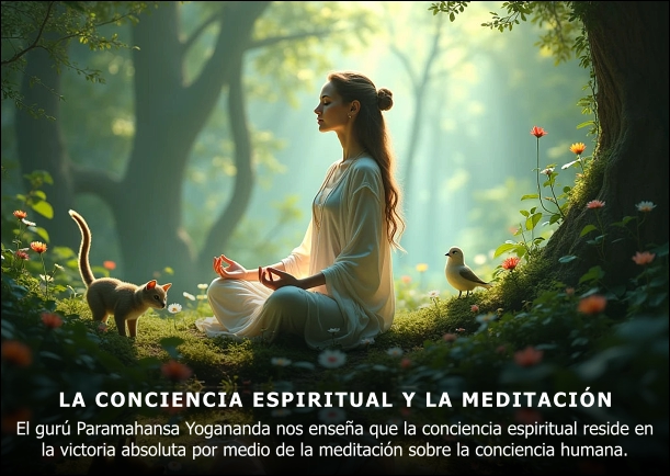 Imagen del escrito; La conciencia espiritual y la meditación, de Yogananda