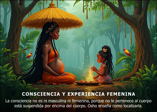 Imagen del escrito; Consciencia femenina, experiencia femenina, de Osho