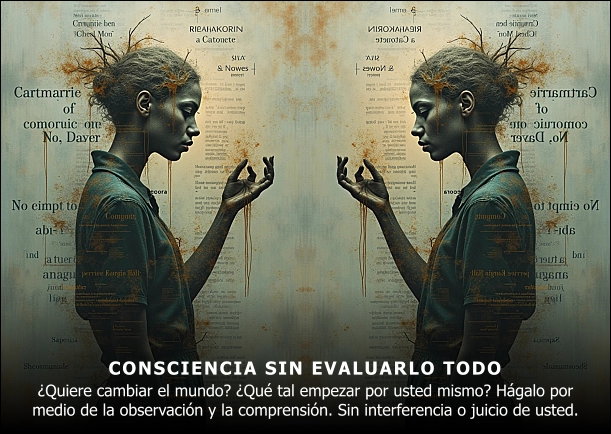 Imagen del escrito; Consciencia sin evaluarlo todo, de Anthony De Mello