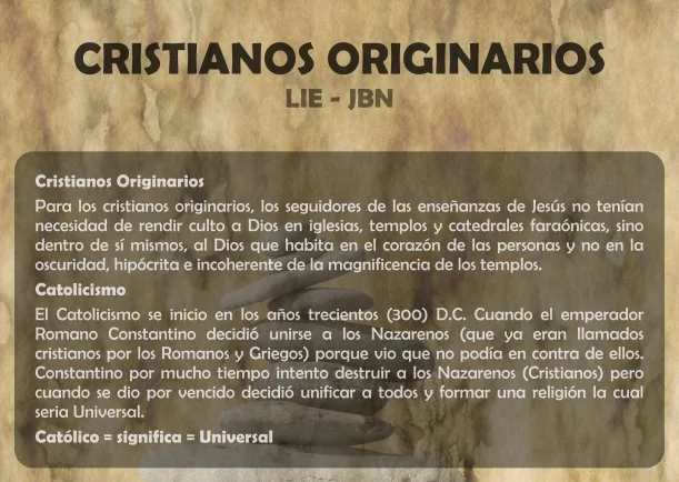 Imagen del escrito; Cristianos originarios, de Jbn Lie