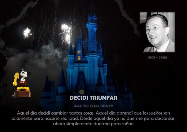 Imagen del escrito; Decidí triunfar, de Walter Elias Disney