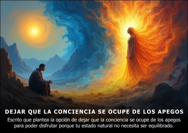 Imagen del escrito; Dejar que la conciencia se ocupe de los apegos, de Mooji