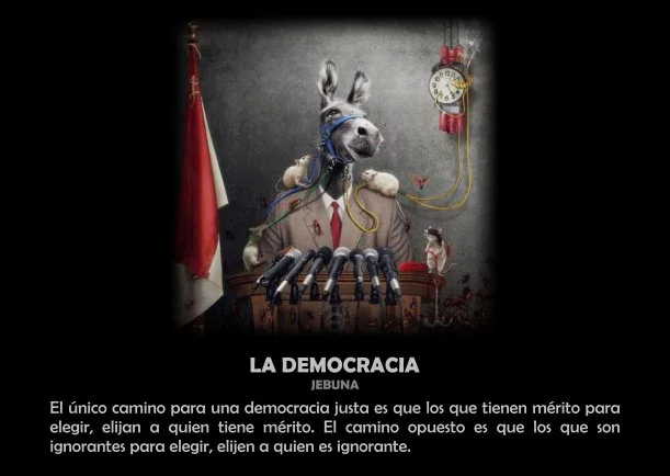 Imagen del escrito; La democracia, de Jebuna