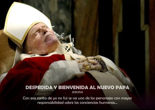 Imagen del escrito; Despedida y bienvenida al nuevo papa, de Jebuna