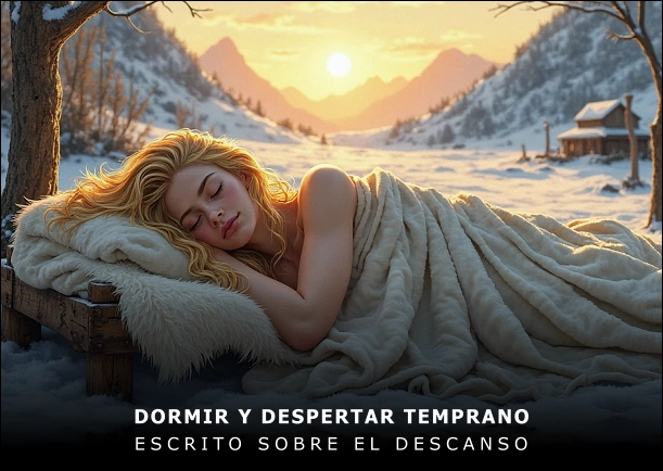 Imagen del escrito; Dormir y despertar temprano, de Jbn Lie