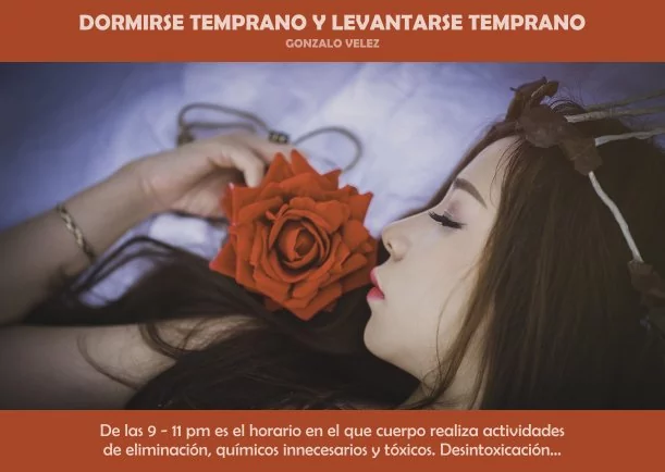 Imagen del escrito; Dormirse temprano y levantarse temprano, de Gonzalo Velez