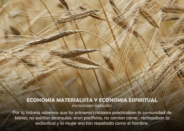 Imagen del escrito; Economía materialista y economía espiritual, de Patrocinio Navarro