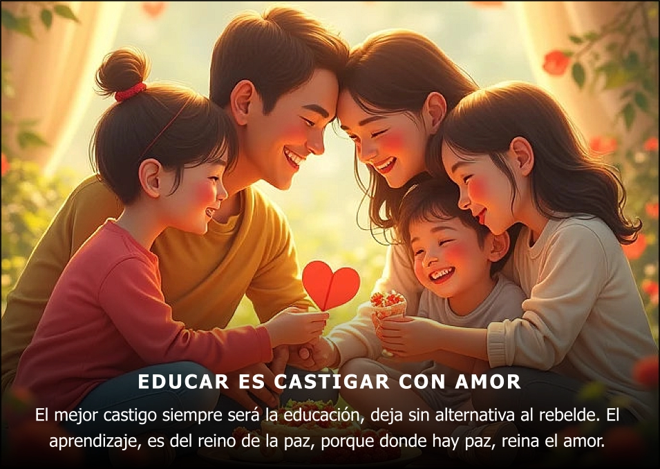 Imagen del escrito; Educar es castigar con amor, de Jebuna