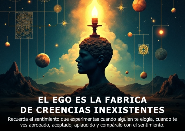 Imagen del escrito; El Ego es la fabrica de creencias inexistentes, de Anthony De Mello