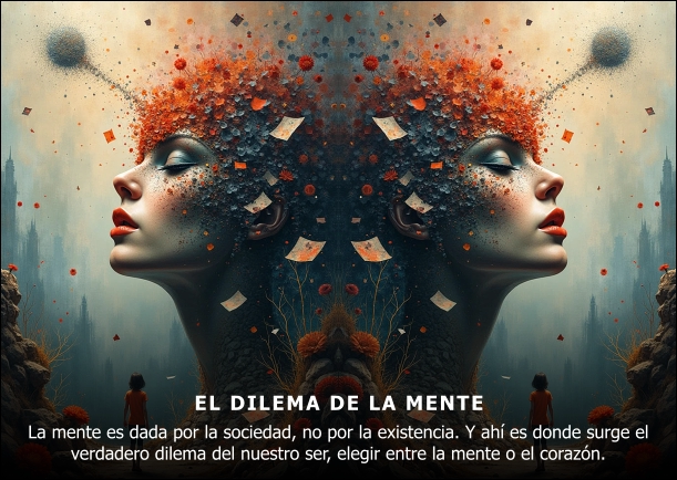 Imagen del escrito; El dilema de la mente, de Osho